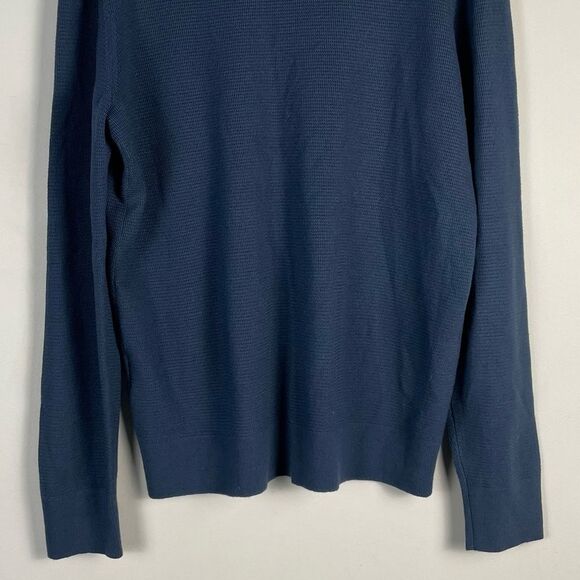 Banana Republic Italian Merino Yarn Crewneck Knit Sweater Size Large Blue - Picture 6 of 7